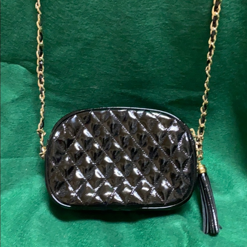Like new Nordstrom Black Patent Leather Quilted Crossbody - Picture 2 of 9